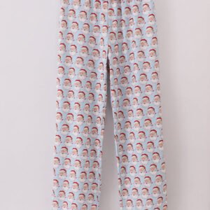 Blue christmas santa claus men pajamas pants