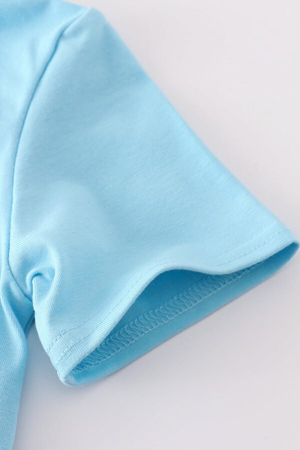 Blue clover embroidery boy set - Image 4