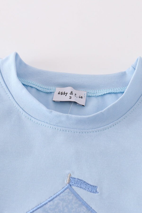 Blue carousel applique boy set - Image 2