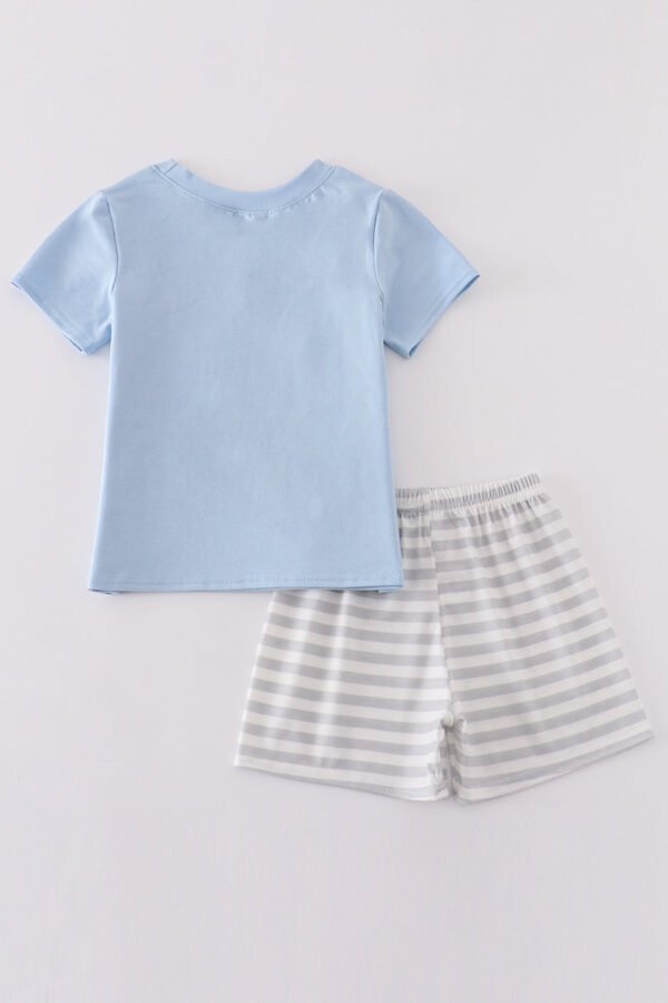 Blue carousel applique boy set - Image 5