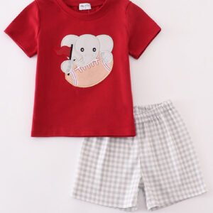 Alabama elephant football applique set