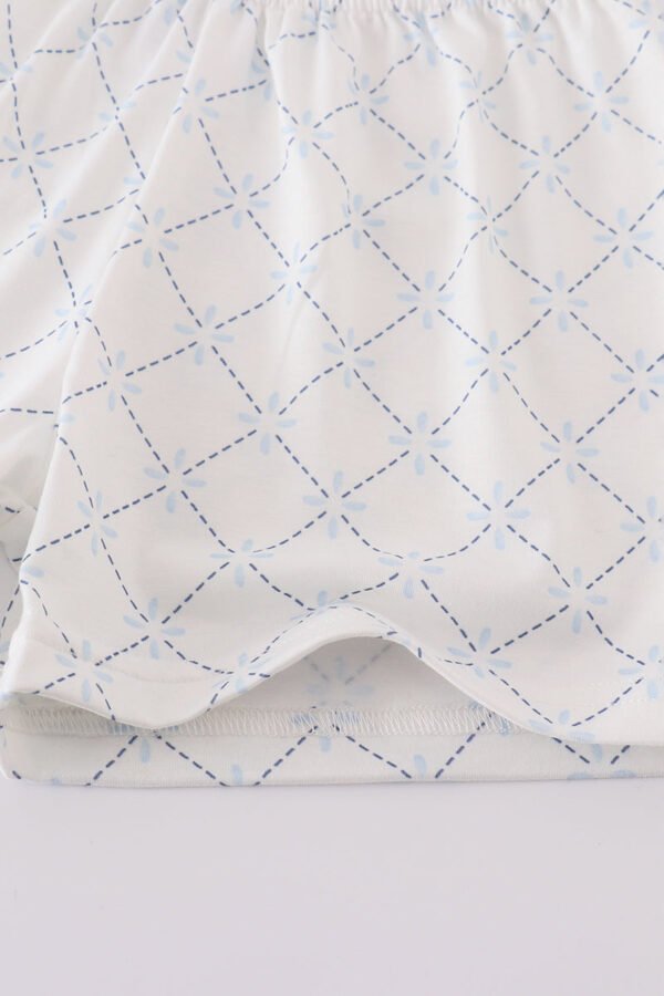 Blue classic lattice charm shorts set - Image 3