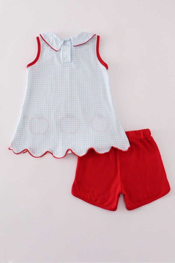 Apple applique bow shorts set - Image 6