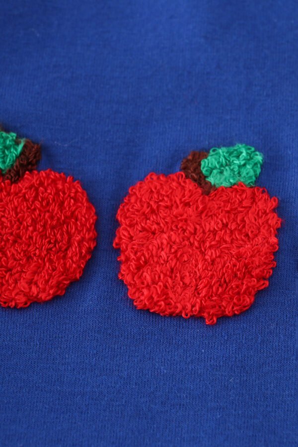 Blue apple french knot shorts set - Image 2