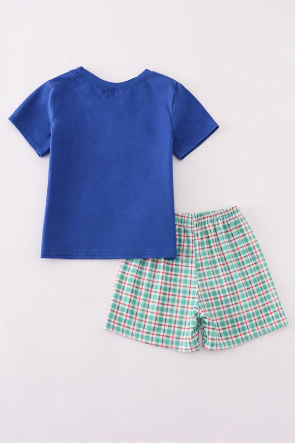 Blue apple french knot shorts set - Image 5