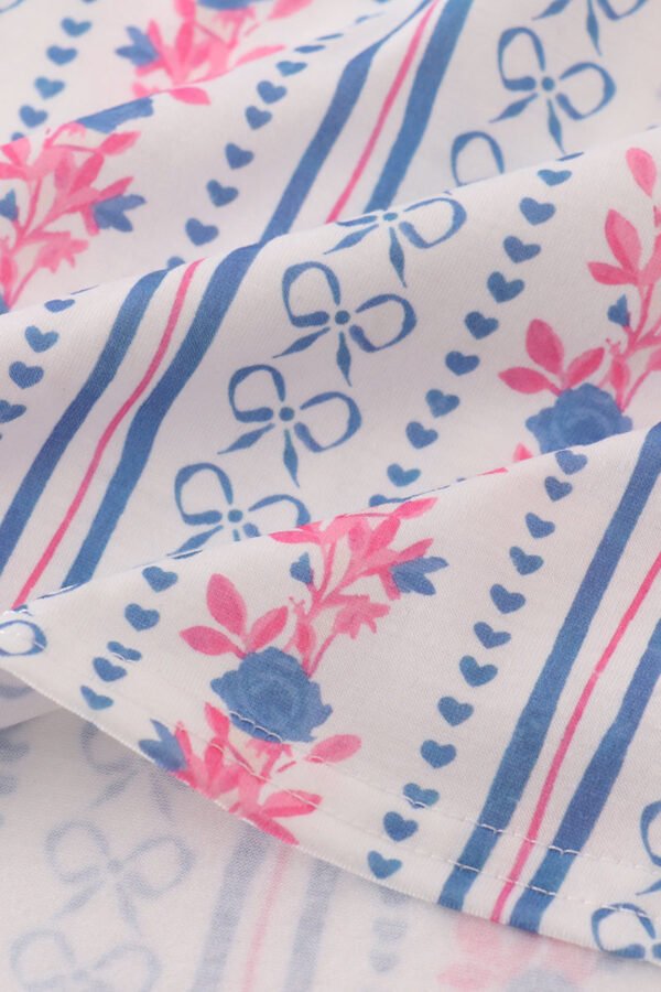 Blue bow embroidery dress - Image 4