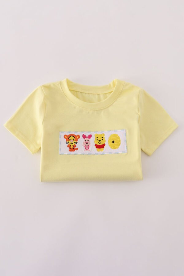 Blue character embroidery gingham shorts set - Image 6