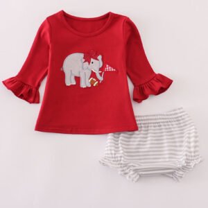 Alabama roll tide elephant applique ruffle bloomer set