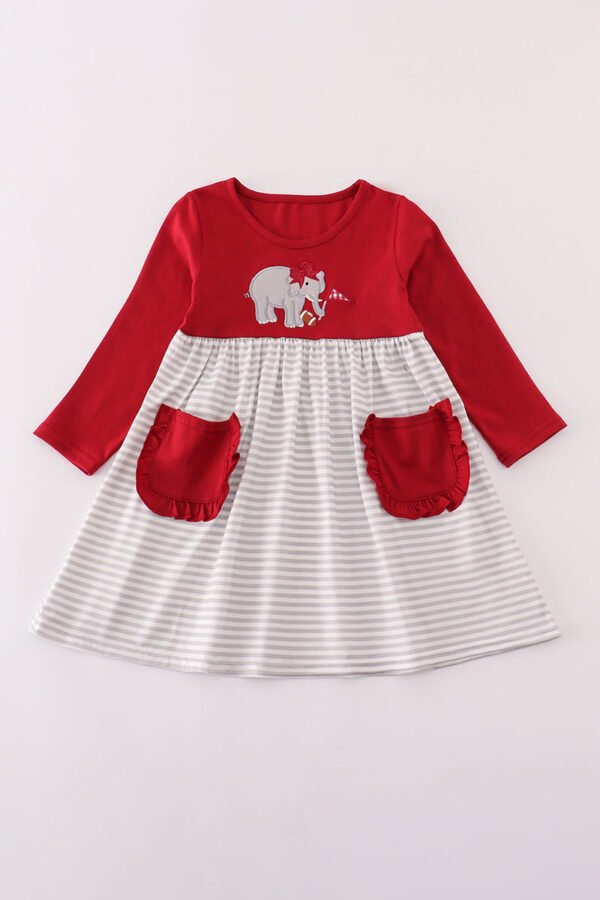 Alabama roll tide elephant applique stripe dress