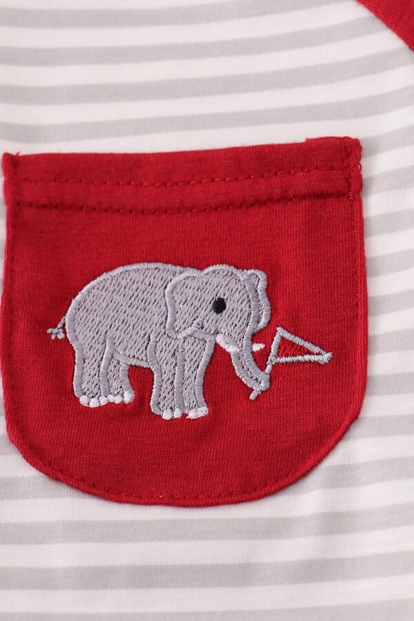 Alabama roll tide elephant embroidery stripe top - Image 2