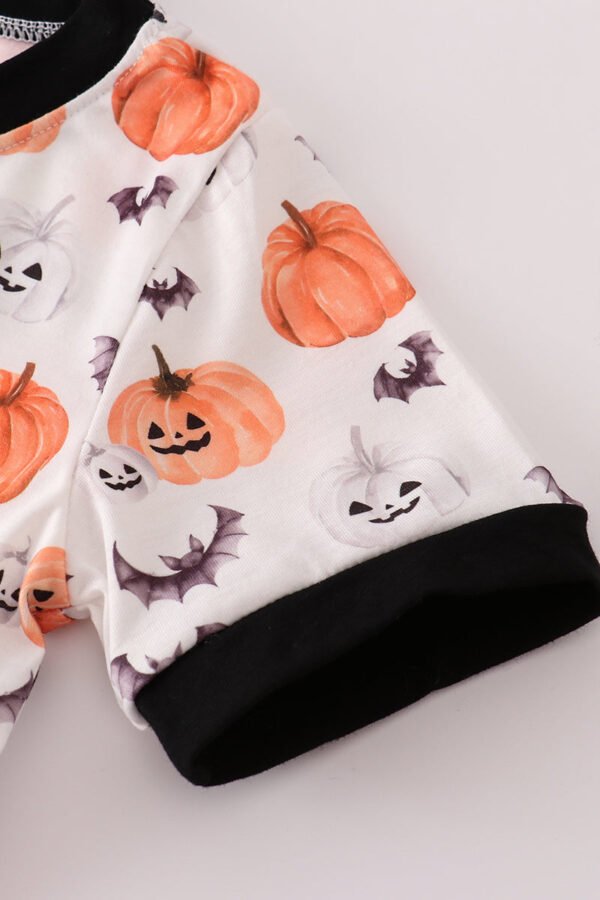 Black pumpkin print pants set - Image 2