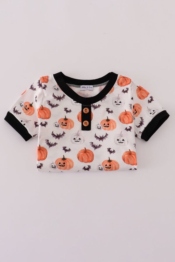 Black pumpkin print pants set - Image 5
