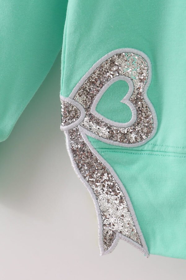 Green MINI bow glitter mom&me top - Image 6