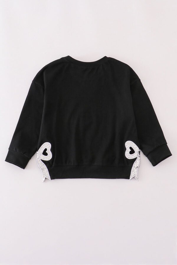 Black MINI bow glitter mom&me top - Image 9