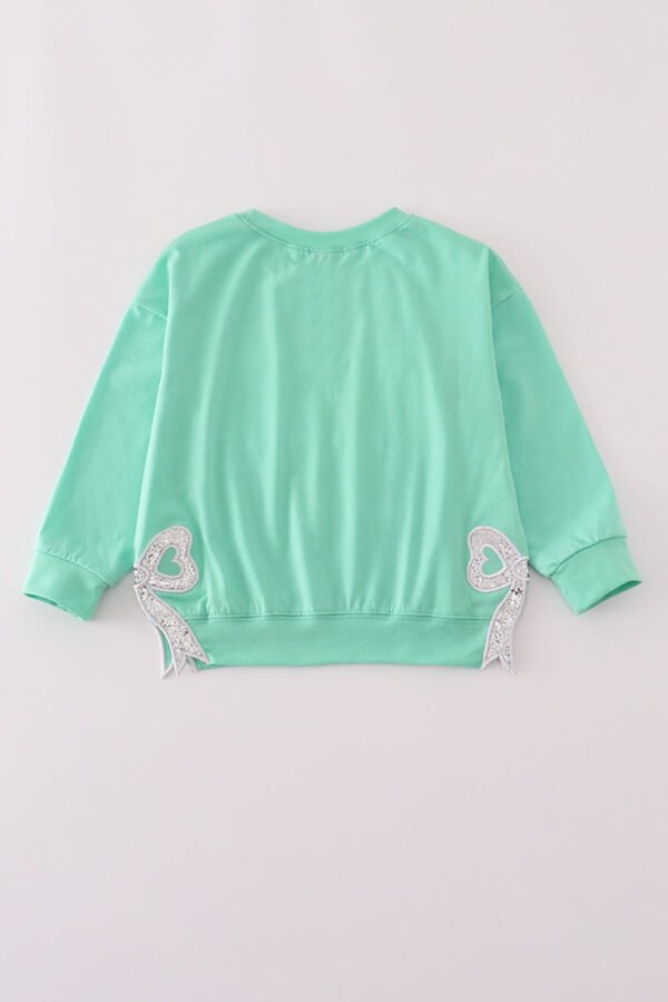 Green MINI bow glitter mom&me top - Image 11