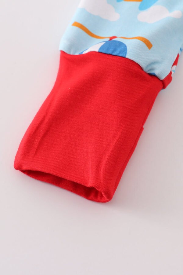 Blue plane bamboo pajamas romper - Image 3