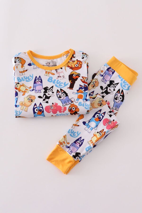 Character print bamboo 2pc pajamas set - Image 5