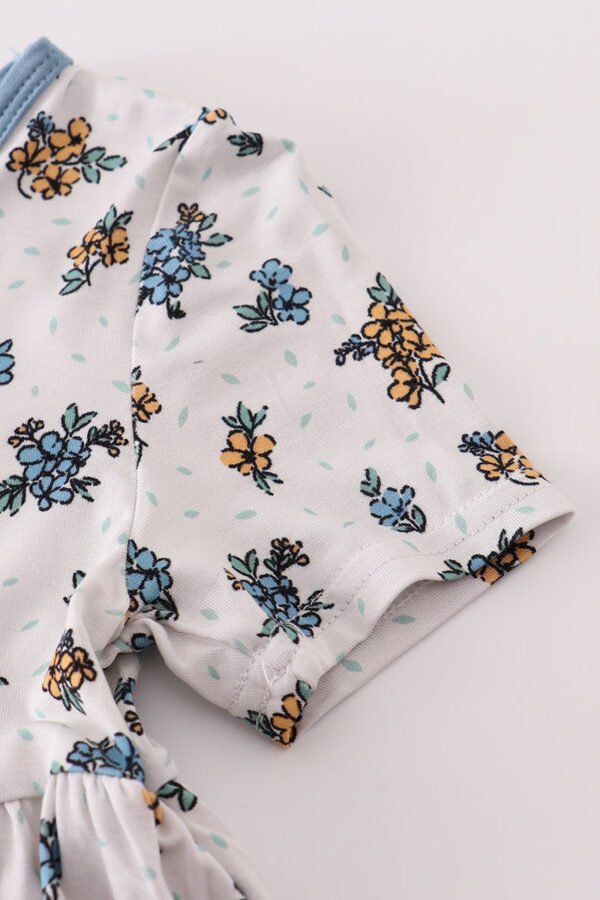 Blue floral print bamboo dress - Image 2