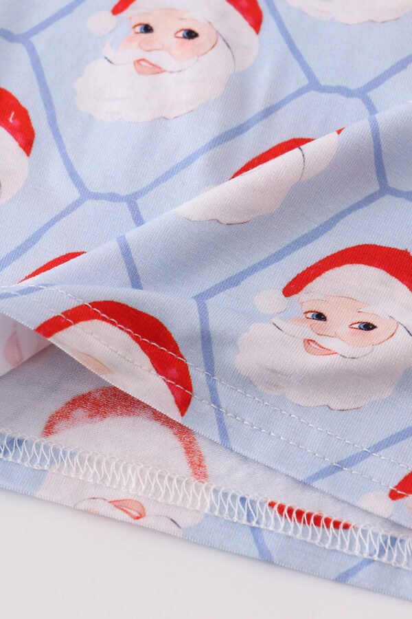 Blue santa claus bamboo pajamas set - Image 2