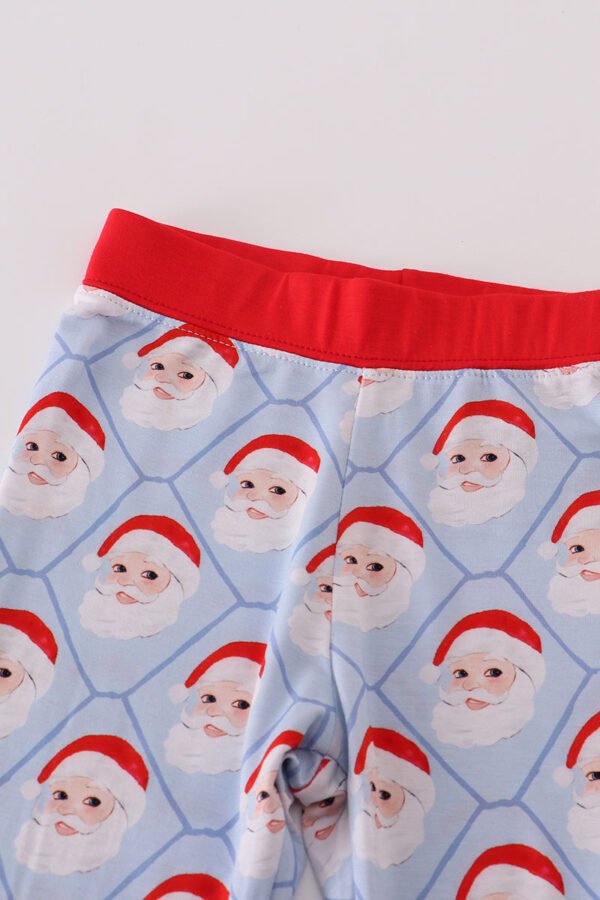 Blue santa claus bamboo pajamas set - Image 4