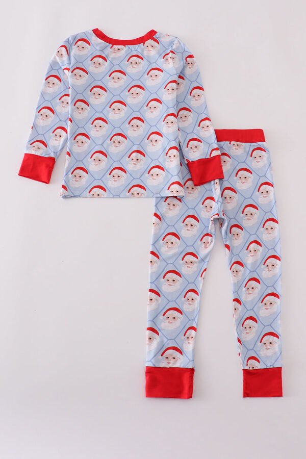 Blue santa claus bamboo pajamas set - Image 5